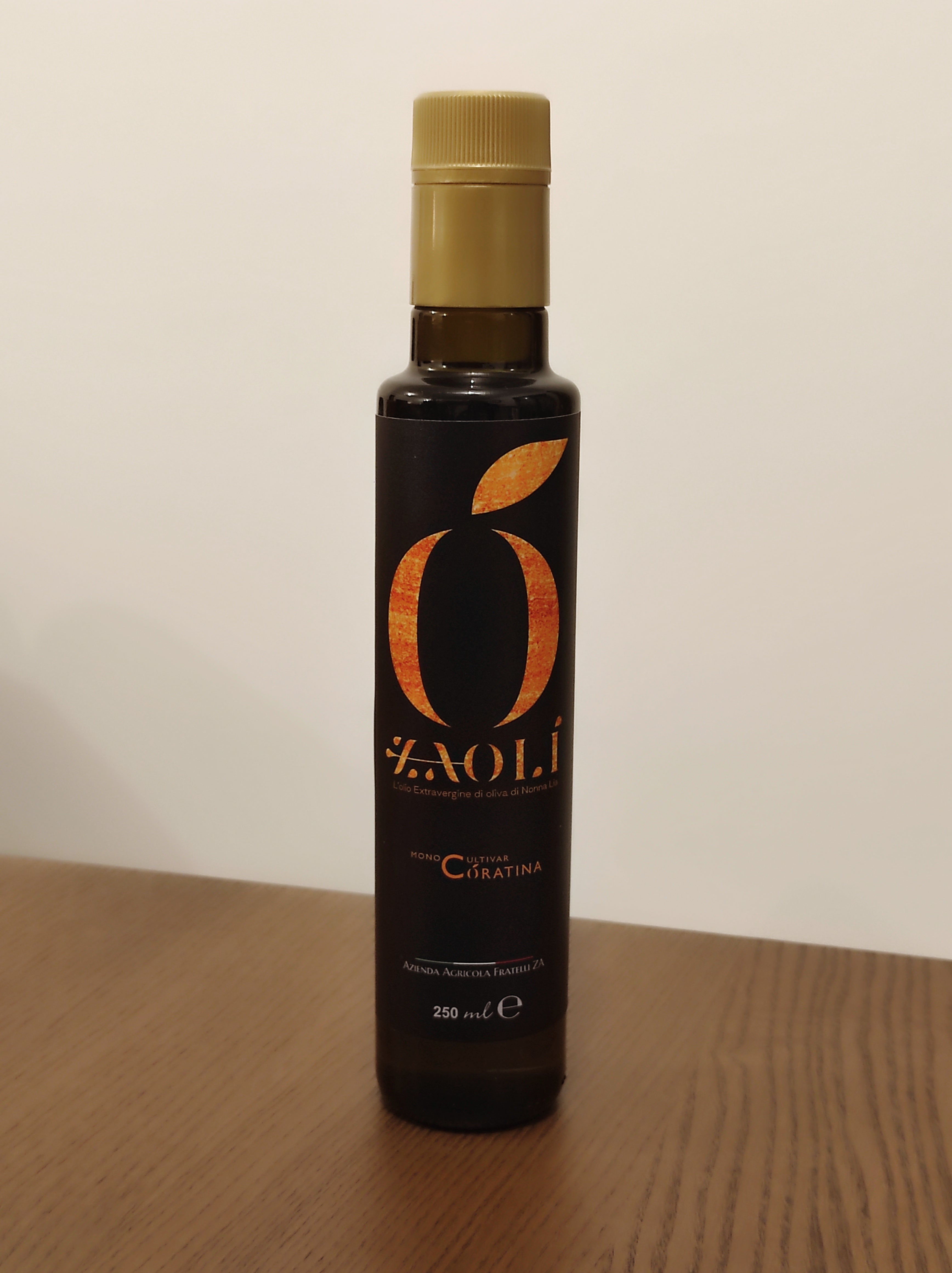 Olio EVO - Monocultivar di Coratina - Bottiglia 250 mL