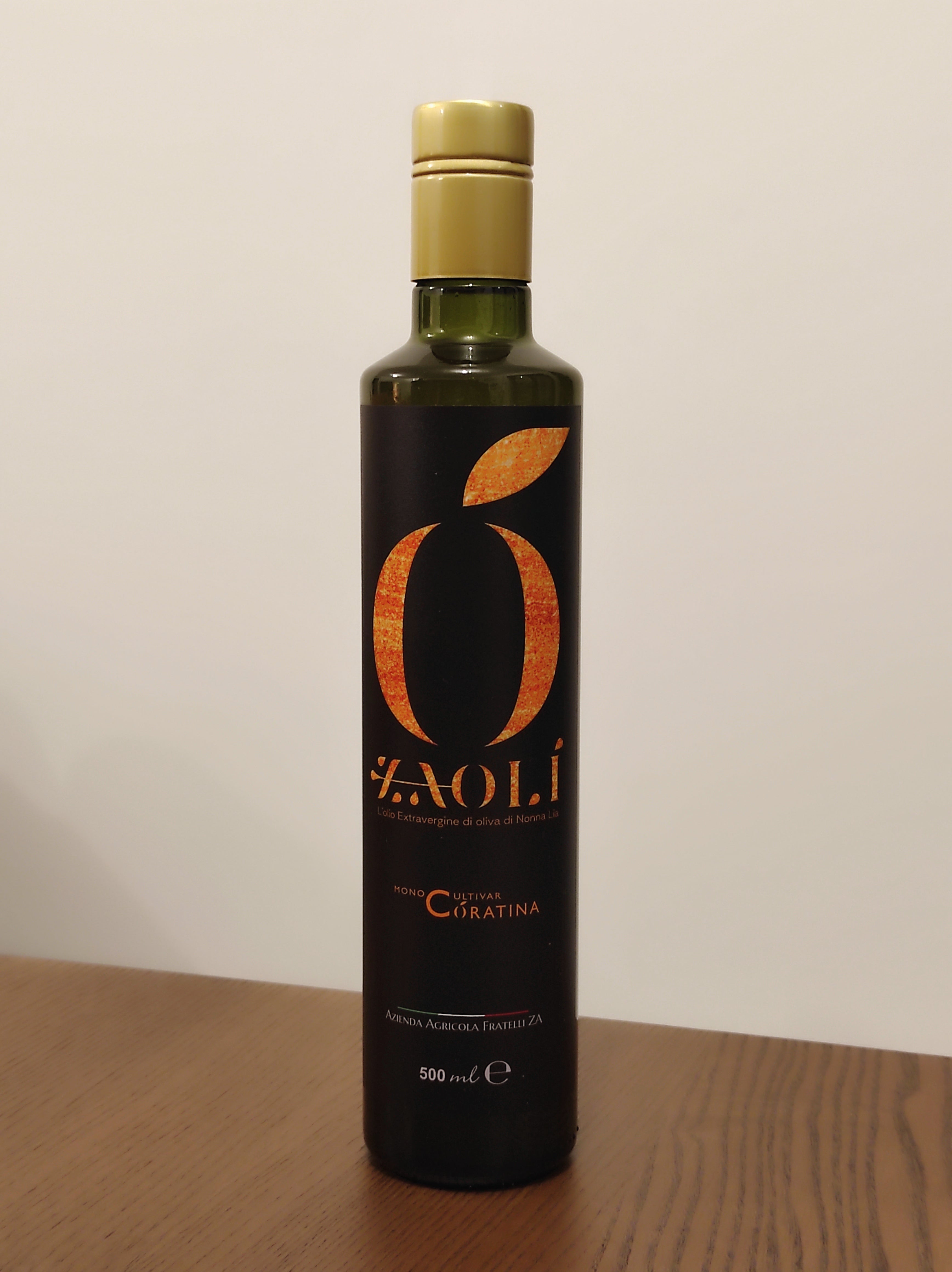 Olio EVO - Monocultivar di Coratina - Bottiglia 500 mL